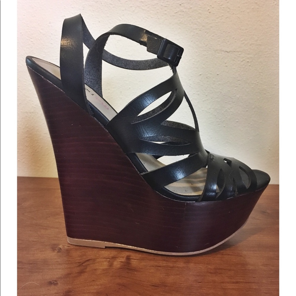 NWT JustFab 6” Strappy Wedge Shoes Size 7.5
